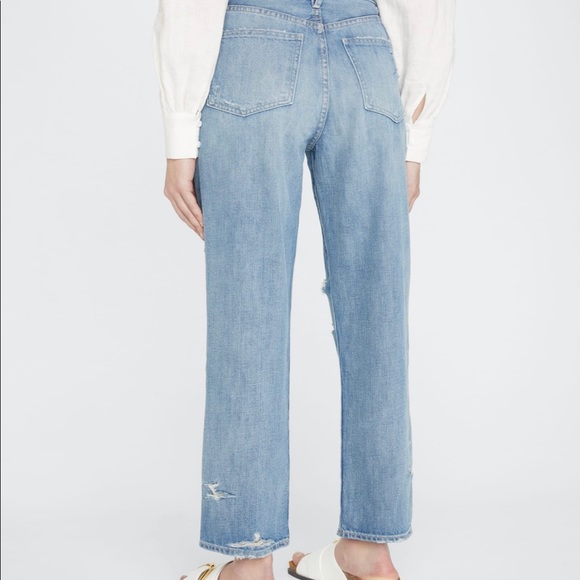 Veronica Beard Blake Classic Straight High Rise destroy Button Fly  in Clwtr 27 - Picture 2 of 5